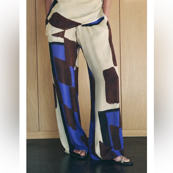 Zara NWT 2 piece set printed halter top and pants ZW Collection 2636/099 - Picture 11 of 15